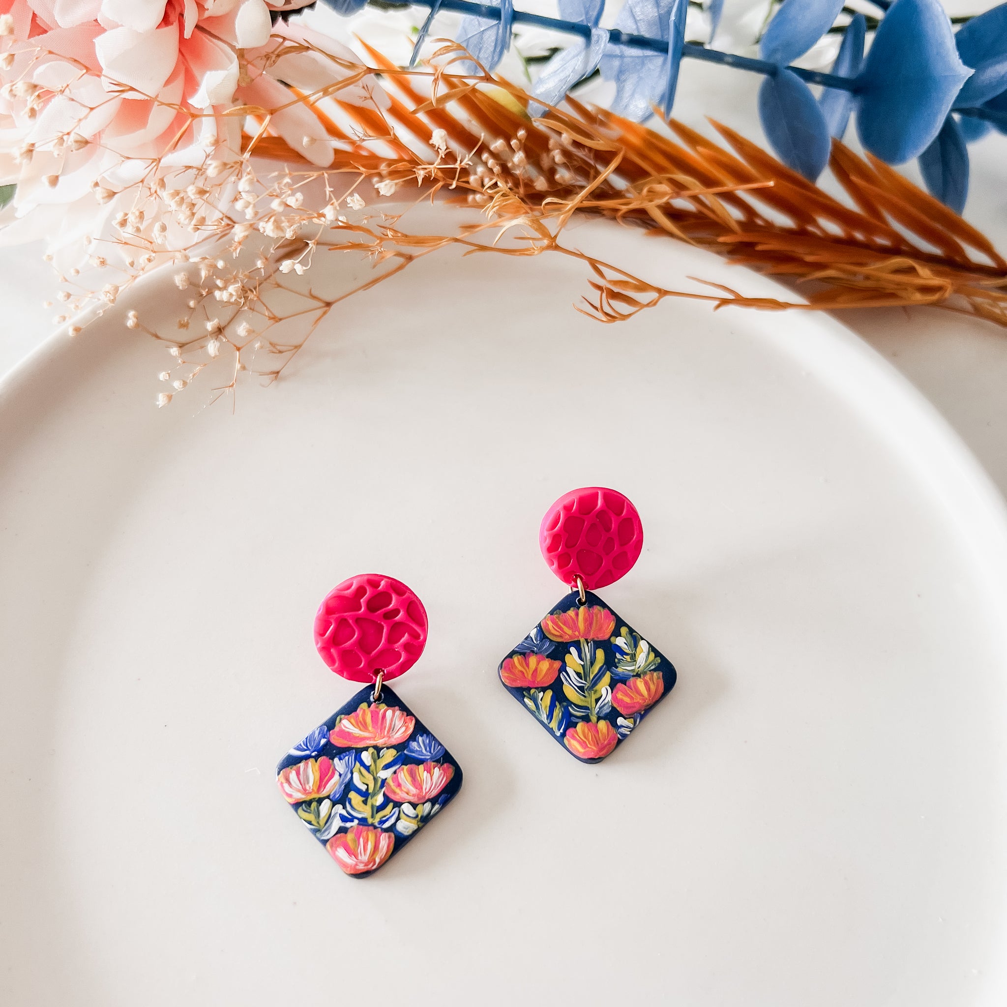 Hand Painted Terracotta Clay Jhumka Earrings – A Local Tribe