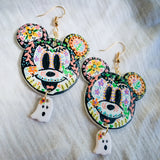 Mickey Sugar Skulls | Clay Earrings