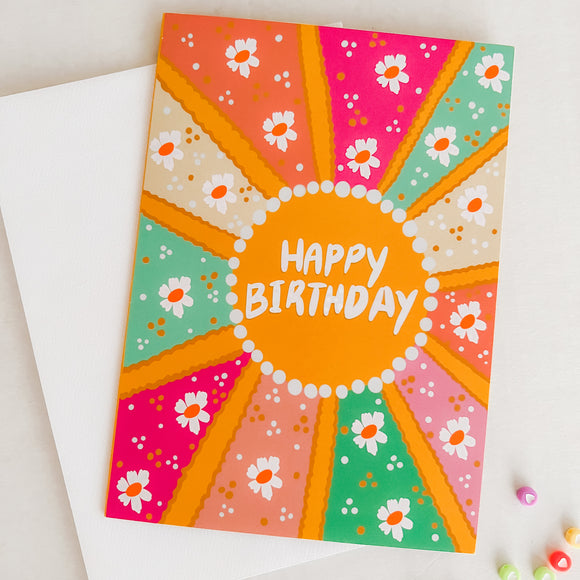 Happy Birthday Floral Sun | Birthday Card